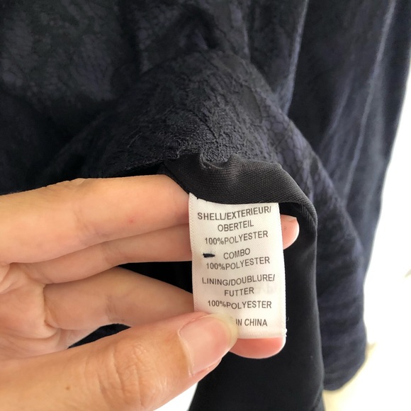 Adriana Papell laced blue and black dress 12 - Picture 4 of 7